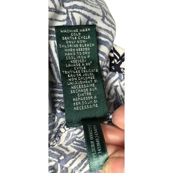 Lauren Ralph Lauren Dress Women's 10 Black Cream V Neck Cinched Waist Old Money - Picture 11 of 13